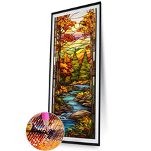 Load image into Gallery viewer, AB Diamond Painting - Full Round - Autumn scenery glass art (30*90CM)