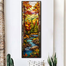Load image into Gallery viewer, AB Diamond Painting - Full Round - Autumn scenery glass art (30*90CM)