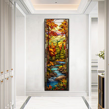 Load image into Gallery viewer, AB Diamond Painting - Full Round - Autumn scenery glass art (30*90CM)
