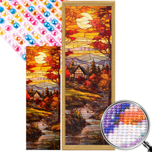 Load image into Gallery viewer, AB Diamond Painting - Full Round - Autumn cottage landscape glass art (30*90CM)