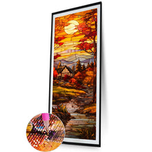 Load image into Gallery viewer, AB Diamond Painting - Full Round - Autumn cottage landscape glass art (30*90CM)
