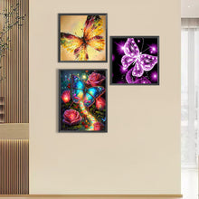 Load image into Gallery viewer, 3pcs Round Diamond Painting Set - Butterfly (30*40CM)