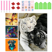 Load image into Gallery viewer, 4pcs Round Diamond Painting Set - Animal series (30*40CM)
