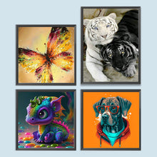 Load image into Gallery viewer, 4pcs Round Diamond Painting Set - Animal series (30*40CM)