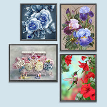 Load image into Gallery viewer, 4pcs Round Diamond Painting Set - Flower series (30*40CM)