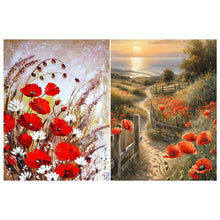 Load image into Gallery viewer, 2pcs Round Diamond Painting Set - Landscape flower series (30*40CM)