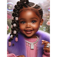 Load image into Gallery viewer, 4pcs Round Diamond Painting Set - Cartoon girl series (30*40CM)