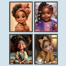 Load image into Gallery viewer, 4pcs Round Diamond Painting Set - Cartoon girl series (30*40CM)