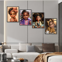 Load image into Gallery viewer, 4pcs Round Diamond Painting Set - Cartoon girl series (30*40CM)