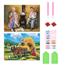 Load image into Gallery viewer, 2pcs Round Diamond Painting Set - Farm life series (40*30CM)