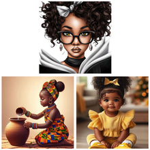 Load image into Gallery viewer, 3pcs Round Diamond Painting Set - Girl (30*30CM)