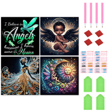 Load image into Gallery viewer, 4pcs Round Diamond Painting Set - Angel wings (30*30CM)