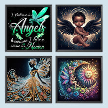Load image into Gallery viewer, 4pcs Round Diamond Painting Set - Angel wings (30*30CM)