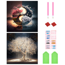 Load image into Gallery viewer, 2pcs Round Diamond Painting Set - Flowers and plants (30*30CM)