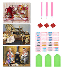 Load image into Gallery viewer, 3pcs Round Diamond Painting Set - Still life (30*40CM)