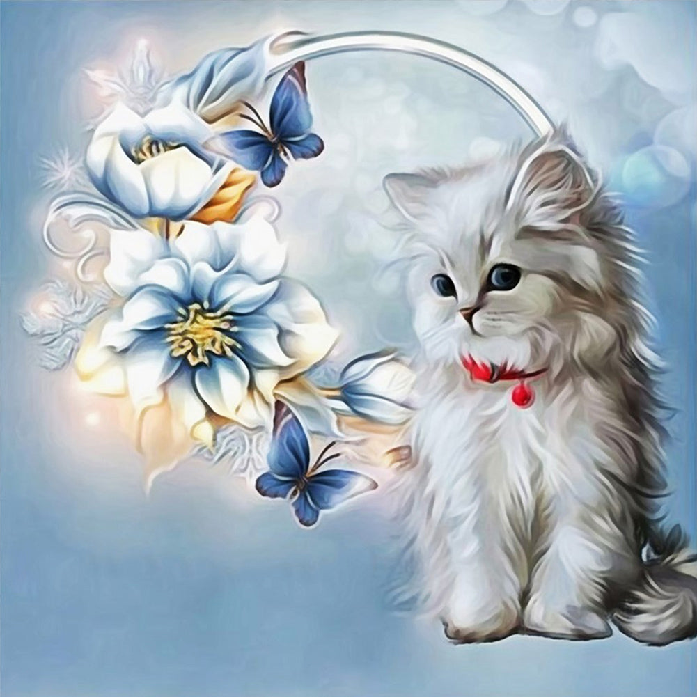 3pcs Round Diamond Painting Set - Cat (30*30CM)