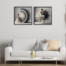 Load image into Gallery viewer, 2pcs Round Diamond Painting Set - Girl dancing in a piano skirt (40*40CM)