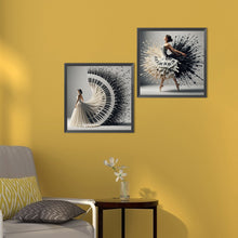 Load image into Gallery viewer, 2pcs Round Diamond Painting Set - Girl dancing in a piano skirt (40*40CM)