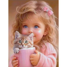 Load image into Gallery viewer, 2pcs Round Diamond Painting Set - Cute Big-eyed girl (30*40CM)
