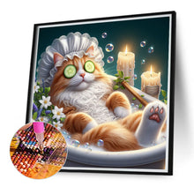 Load image into Gallery viewer, Diamond Painting - Full Round - Bathing kitten (40*40CM)