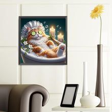 Load image into Gallery viewer, Diamond Painting - Full Round - Bathing kitten (40*40CM)