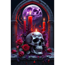 Load image into Gallery viewer, Diamond Painting - Full Round - Dark skull candlestick (40*60CM)