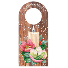 Load image into Gallery viewer, Christmas Candle Flower Diamond Painting Door Handle Hanging Sign for Art Crafts