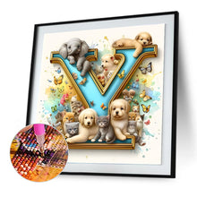 Load image into Gallery viewer, Diamond Painting - Full Round - Animal party letter Y (30*30CM)