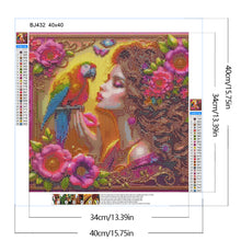 Load image into Gallery viewer, Diamond Painting - Full Round - Parrot and girl (40*40CM)
