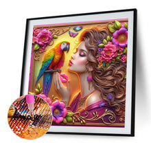 Load image into Gallery viewer, Diamond Painting - Full Round - Parrot and girl (40*40CM)