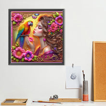 Load image into Gallery viewer, Diamond Painting - Full Round - Parrot and girl (40*40CM)