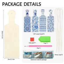 Load image into Gallery viewer, 4Pcs Flower Pattern 5D DIY Diamond Painting Serving Tray for Desk Coffee Table