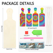 Load image into Gallery viewer, 4Pcs Flower Pattern 5D DIY Diamond Painting Serving Tray for Desk Coffee Table