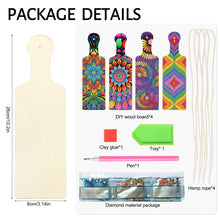 Load image into Gallery viewer, 4Pcs Flower Pattern 5D DIY Diamond Painting Serving Tray for Desk Coffee Table