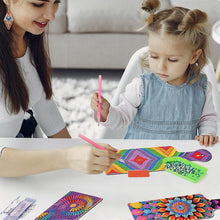 Load image into Gallery viewer, 4Pcs Flower Pattern 5D DIY Diamond Painting Serving Tray for Desk Coffee Table