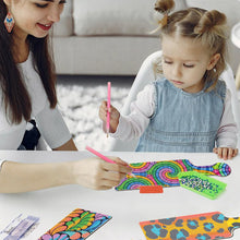 Load image into Gallery viewer, 4Pcs Flower Pattern 5D DIY Diamond Painting Serving Tray for Desk Coffee Table