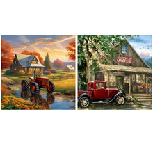 Load image into Gallery viewer, 2pcsRound Diamond Painting Set - Landscape (30*30CM)