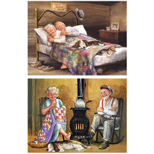 Load image into Gallery viewer, 2pcs Round Diamond Painting Set - Old man (40*30CM)