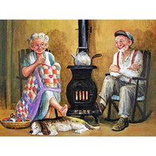 Load image into Gallery viewer, 2pcs Round Diamond Painting Set - Old man (40*30CM)