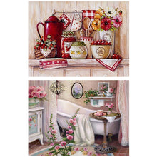 Load image into Gallery viewer, 2pcs Round Diamond Painting Set - Home (40*30CM)