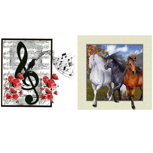 2pcs Round Diamond Painting Set - Abstract (35*35CM)
