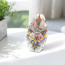 Load image into Gallery viewer, DIY Diamond Painting Wooden Necklace Display Stand Holder (Cross Flowers A)