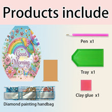 Load image into Gallery viewer, DIY Diamond Painting Wooden Necklace Display Stand Holder (Rainbow Flowers)