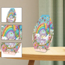 Load image into Gallery viewer, DIY Diamond Painting Wooden Necklace Display Stand Holder (Rainbow Flowers)