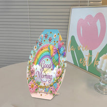 Load image into Gallery viewer, DIY Diamond Painting Wooden Necklace Display Stand Holder (Rainbow Flowers)
