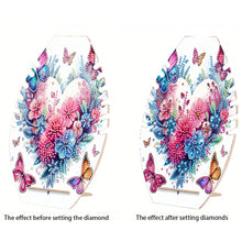 Load image into Gallery viewer, Diamond Painting Wooden Necklace Display Stand Holder (Butterfly Heart Flowers)