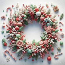 Load image into Gallery viewer, Diamond Painting - Full Round - Christmas wreath (40*40CM)