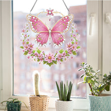 Load image into Gallery viewer, Acrylic Special Shaped Pink Butterfly Diamond Painting Hanging Home Decorations