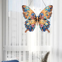 Load image into Gallery viewer, Acrylic Special Shaped Yellow Blue Butterfly Diamond Painting Hanging Decoration