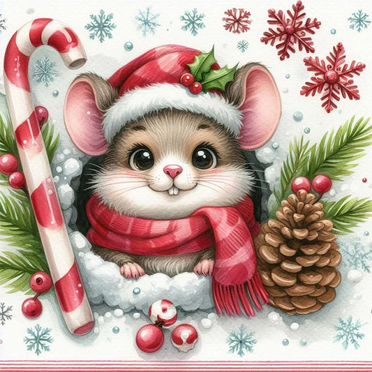 AB Diamond Painting - Full Round - Christmas hamster (40*40CM)
